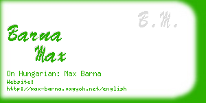 barna max business card